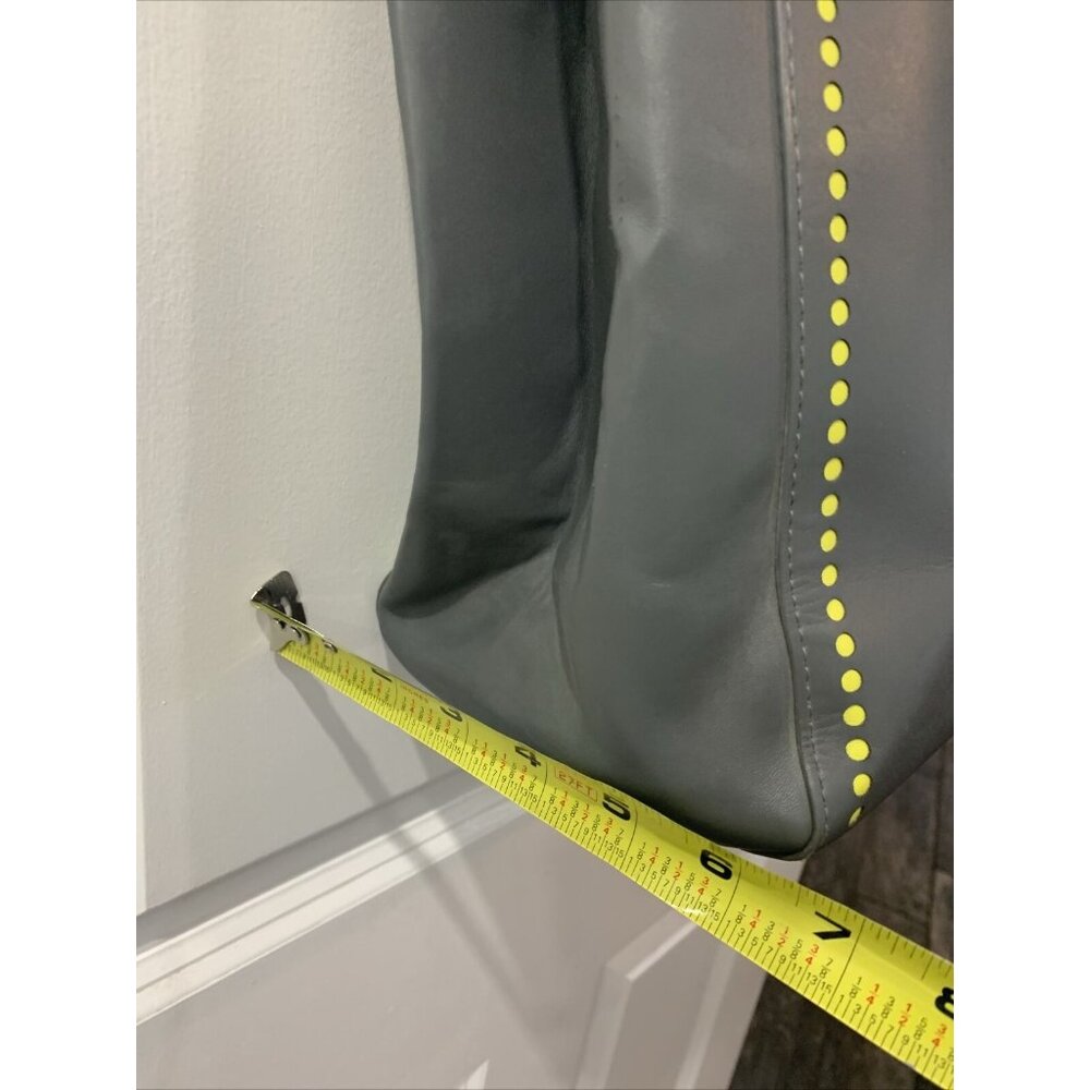 Vera Bradley Tote Bag Purse Vinyl Laser Cut "Flower Shower" Gray & Yellow - Picture 8 of 9